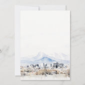 Minimal Salt Lake City Utah Wasserfarbenprägung Einladung (Rückseite)