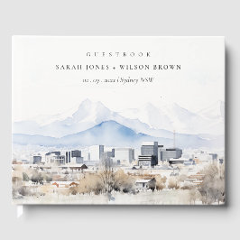 Minimal Salt Lake City Utah Wasserfarbenprägung Gästebuch