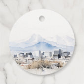 Minimal Salt Lake City Utah Wasserfarbenprägung Geschenkanhänger (Rückseite)