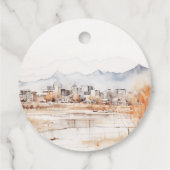 Minimal Salt Lake City Utah Wasserfarbenprägung Geschenkanhänger (Rückseite)