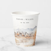 Minimal Salt Lake City Utah Wasserfarbenprägung Pappbecher (Vorderseite)