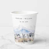 Minimal Salt Lake City Utah Wasserfarbenprägung Pappbecher (Vorderseite)