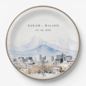 Minimal Salt Lake City Utah Wasserfarbenprägung Pappteller (Vorderseite)