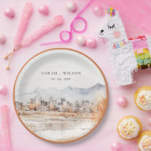 Minimal Salt Lake City Utah Wasserfarbenprägung Pappteller (Party)