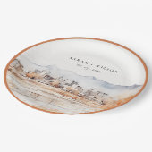 Minimal Salt Lake City Utah Wasserfarbenprägung Pappteller (Schrägansicht)