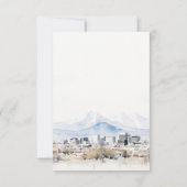Minimal Salt Lake City Utah Wasserfarbenprägung RSVP Karte (Rückseite)