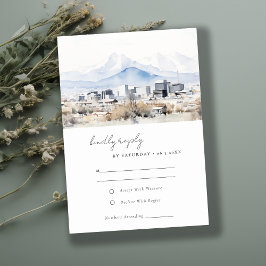 Minimal Salt Lake City Utah Wasserfarbenprägung RSVP Karte