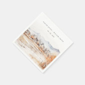 Minimal Salt Lake City Utah Wasserfarbenprägung Serviette (Ecke)