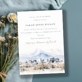 Minimal Salt Lake City Utah Watercolor Kinderdusch Einladung