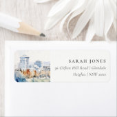 Minimal San Jose, California Wasserfarbadresse (Insitu)