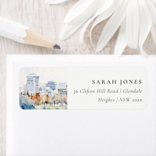 Minimal San Jose, California Wasserfarbadresse (Insitu)