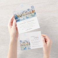 Minimal San Jose, California Watercolor Wedding
