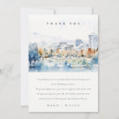 Minimal San Jose, California Watercolor Wedding Dankeskarte (Vorderseite)