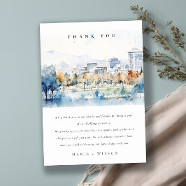 Minimal San Jose, California Watercolor Wedding Dankeskarte