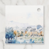 Minimal San Jose, California Watercolor Wedding Geschenkanhänger (Rückseite)