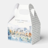 Minimal San Jose, California Watercolor Wedding Geschenkschachtel (Rückseite)