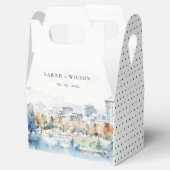 Minimal San Jose, California Watercolor Wedding Geschenkschachtel (Geöffnet)