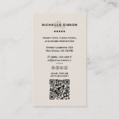 Minimal Sand Hair Stylist Barber Barbershop Grid Visitenkarte (Rückseite)