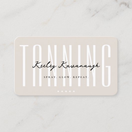 Minimal Sand Tan Tanning Specialist Treuekarte Visitenkarte (Vorderseite)