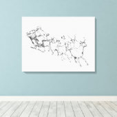 Minimal Santa Sleigh – Clean Line Sketch Leinwanddruck (Insitu (Holzboden))