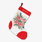 Minimal sauber einfache Weihnachten rot weiß Kleiner Weihnachtsstrumpf (Vorderansicht (hängend))