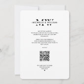 Minimal saubere Hochzeit Monogram weiß modern Save The Date (Rückseite)