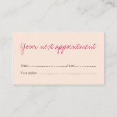 Minimal saubere Pastel Pink Schönheitskarte Terminkarte (Vorderseite)
