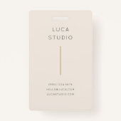 Minimal sauberer einfacher, moderner QR Code Gold Ausweis (Vorderseite)