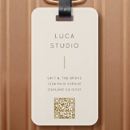 Minimal sauberer einfacher, moderner QR Code Gold  Gepäckanhänger