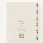 Minimal sauberer einfacher, moderner QR Code Gold Notizblock (Rückseite)