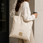 Minimal sauberer einfacher moderner QR Code Gold Tragetasche