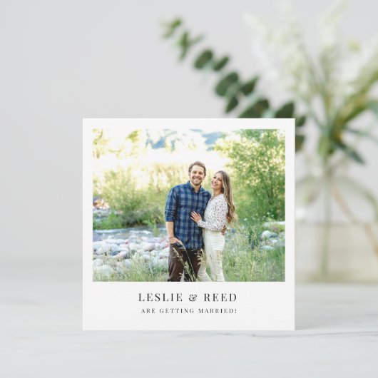 Minimal Save the Date Einladung (Stehend Vorderseite)