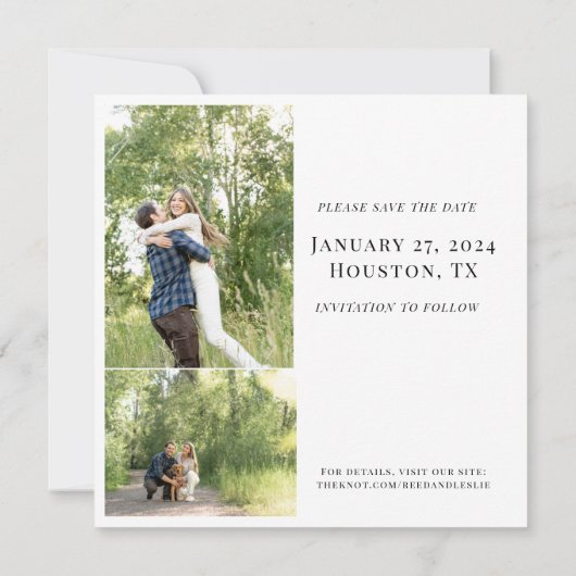 Minimal Save the Date Einladung (Rückseite)