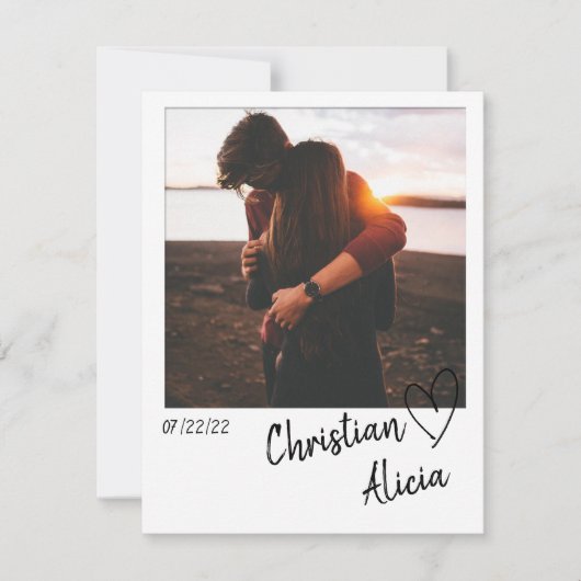 Minimal Save the Date Fotokarte (Vorderseite)