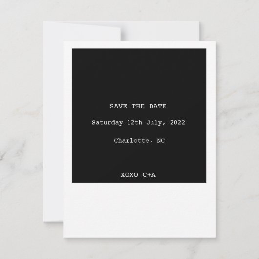 Minimal Save the Date Fotokarte (Rückseite)