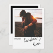 Minimal Save the Date Fotokarte (Vorne/Hinten)