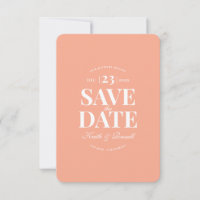 Minimal Save the Date Peach Wedding Website