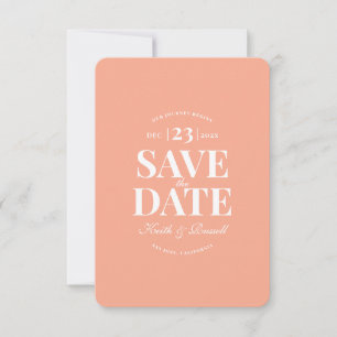 Minimal Save the Date Peach Wedding Website Einladung