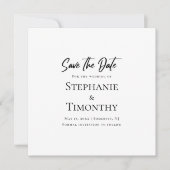 Minimal Save the Date QR Code Schwarz-weiß Hochzei Einladung (Vorderseite)