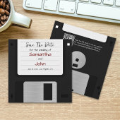 Minimal Save the Date Retro QR Code Funny Wedding Einladung