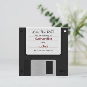 Minimal Save the Date Retro QR Code Funny Wedding Einladung (Stehend Vorderseite)