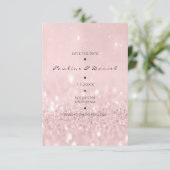 Minimal Save the Date Rosa Rose Gold Glitzer (Stehend Vorderseite)