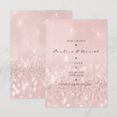 Minimal Save the Date Rosa Rose Gold Glitzer (Vorne/Hinten)