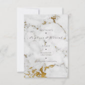 Minimal Save the Date Weißgraumarmor (Vorderseite)