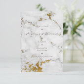 Minimal Save the Date Weißgraumarmor (Stehend Vorderseite)