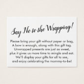 Minimal Say No to Wrapping Baby Shower Geschenkkar (Vorderseite)