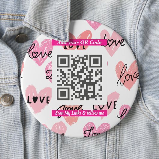 Minimal “Scan Me” QR Code, Simple Accessory  Button (Beispiel)