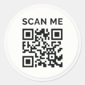 Minimal scan me QR code sticker (Vorderseite)