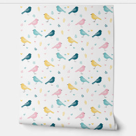 Minimal Scandi Bird Pattern Nursery Tapete