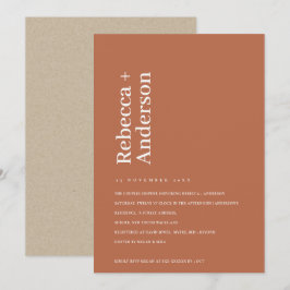 MINIMAL SCANDI BURNT ORANGE COUPLES SHOWITE DANKESKARTE